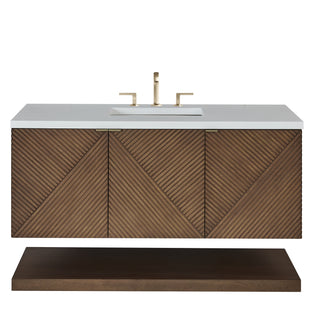 48 Inch Marcello Floating Vanity in Chestnut / White Zeus Top
