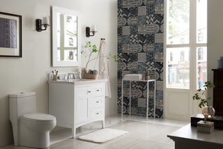 36 Inch Palisades Freestanding Vanity in Bright White / Arctic Fall Top