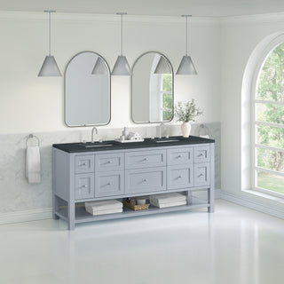 72 Inch Breckenridge Freestanding Vanity in Serenity Blue / Charcoal Soapstone Top