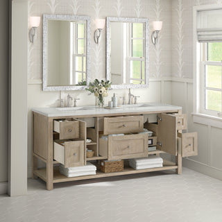 72 Inch Breckenridge Freestanding Vanity in Whitewashed Oak / Lime Delight Top