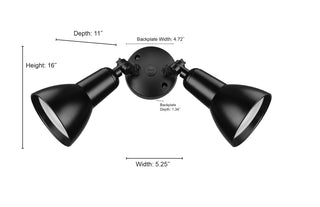 2-Light Security Flood Lights Matte White