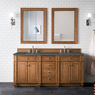 72 Inch Bristol Freestanding Vanity in Saddle Brown / Parisien Bleu Top