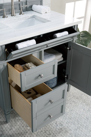 36 Inch Brittany Freestanding Vanity in Urban Gray / Arctic Fall Top