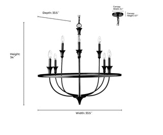 Emery 8-Light Chandelier Ceiling Light Matte Black