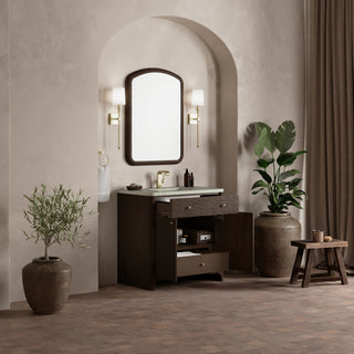 36 Inch Gracyn Freestanding Vanity in Sable / Victorian Silver Top