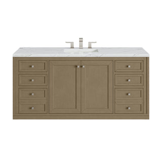 60 Inch Chicago Freestanding Vanity in Walnut Whisper / Ethereal Noctis Top