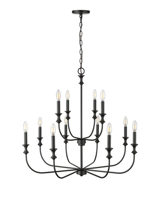 Savanne 12-Light Chandelier Ceiling Light Matte Black