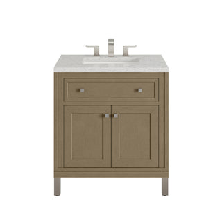 30 Inch Chicago Freestanding Vanity in Walnut Whisper / Eternal Jasmine Pearl Top