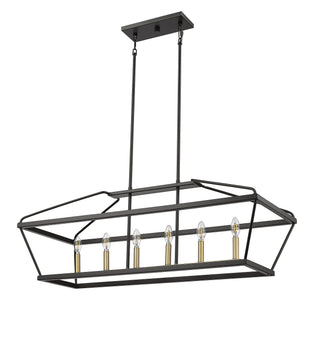 Surrey 6-Light Chandelier Ceiling Light Matte Black / Vintage Brass