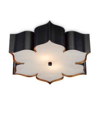 Grand Lotus Black Flush Mount