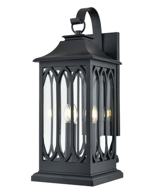 Mallorey 3-Light Outdoor Wall Sconce Powder Coated Black