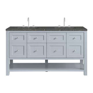 60 Inch Breckenridge Freestanding Vanity in Serenity Blue / Parisien Bleu Top