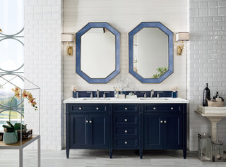 72 Inch Brittany Freestanding Vanity in Victory Blue / Ethereal Noctis Top