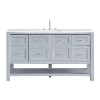 60 Inch Breckenridge Freestanding Vanity in Serenity Blue / White Zeus Top
