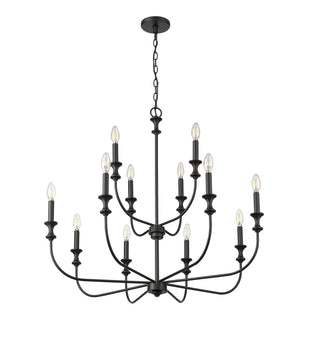 Savanne 12-Light Chandelier Ceiling Light Matte Black