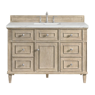 48 Inch Lorelai Freestanding Vanity in Whitewashed Oak / Ethereal Noctis Top