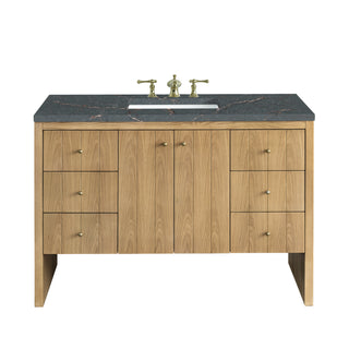 48 Inch Hudson Freestanding Vanity in Light Natural Oak / Parisien Bleu Top