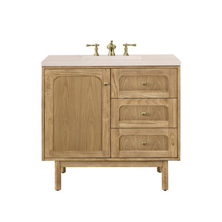 36 Inch Laurent Dual Mount Vanity in Light Natural Oak / Eternal Marfil Top