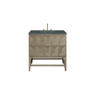 36 Inch Emmeline Freestanding Vanity in Pebble Oak / Parisien Bleu Top