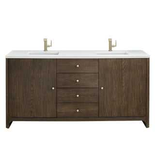 72 Inch Gracyn Freestanding Vanity in Sable / White Zeus Top