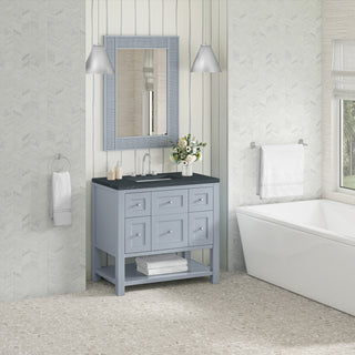 36 Inch Breckenridge Freestanding Vanity in Serenity Blue / Charcoal Soapstone Top