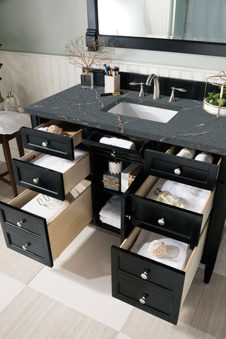 48 Inch Brittany Freestanding Vanity in Black Onyx / Parisien Bleu Top