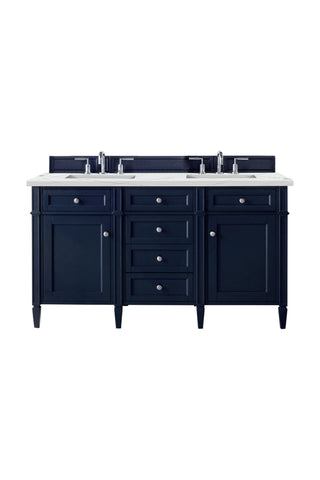 60 Inch Brittany Freestanding Vanity in Victory Blue / Ethereal Noctis Top