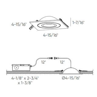 Multi CCT Flat Square LED Recessed Gimbal