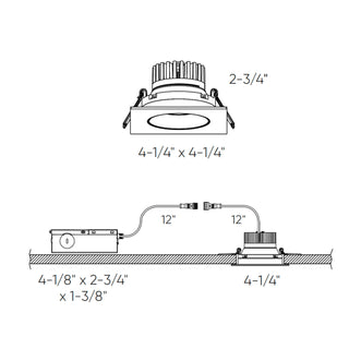 3.5" Gimbal recessed Square 5CCT