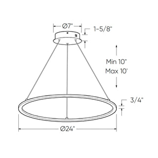 24in Circle pendant, 5CCT