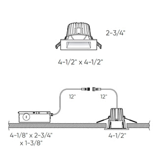 4 Inch Square Indoor/Outdoor Regressed Down Light