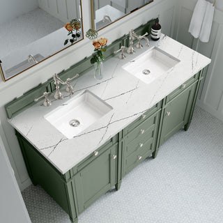 60 Inch Brittany Freestanding Vanity in Smokey Celadon / Ethereal Noctis Top