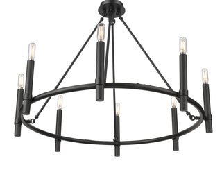 Skyva 30" Wide 8-Light Chandelier - Matte Black