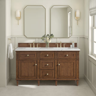 60 Inch Lorelai Freestanding Vanity in Mid-Century Walnut / Ethereal Noctis Top