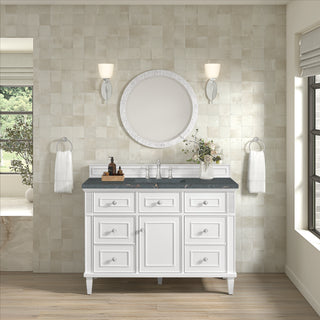 48 Inch Lorelai Freestanding Vanity in Bright White / Parisien Bleu Top