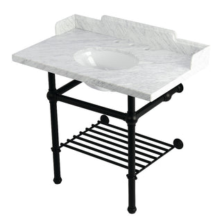Pemberton 36 Inch Console Sink in Carrara Marble