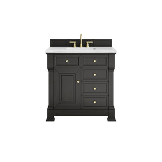 36 Inch Brookfield Freestanding Vanity in Black Onyx / Arctic Fall Top