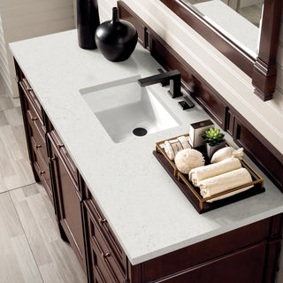 60 Inch Brittany Freestanding Vanity in Burnished Mahogany / Lime Delight Top
