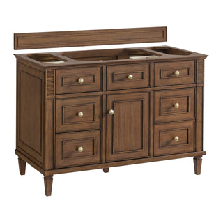 48 Inch Lorelai Freestanding Vanity in Mid-Century Walnut / Eternal Jasmine Pearl Top