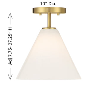 Blair 1-Light Mini-Pendant or Semi-Flush in Warm Brass