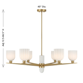 Collier 6-Light Chandelier in Warm Brass