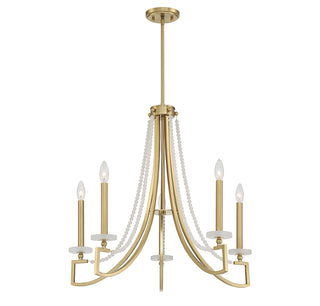 Helen 5-Light Chandelier in Warm Brass