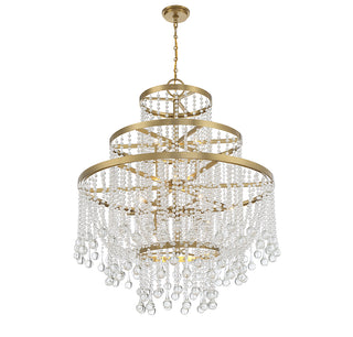 Luna 15-Light Chandelier in Warm Brass