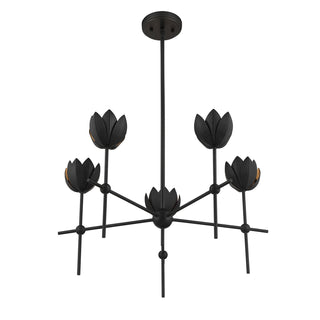 5-Light Chandelier in Matte Black