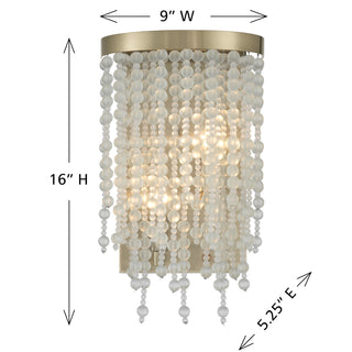 Jeanette 2-Light Wall Sconce in Noble Brass