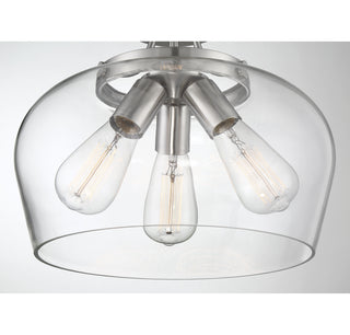 Octave 3-Light Ceiling Light in Satin Nickel