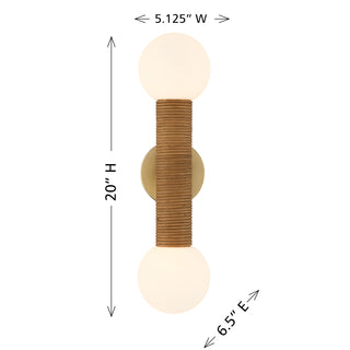 Jarrell 2-Light Wall Sconce in Warm Brass