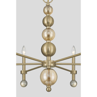 Crescent 6-Light Chandelier in Noble Brass