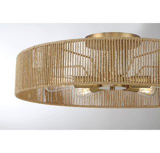 Ashe 5-Light Ceiling Light in Warm Brass and Rope