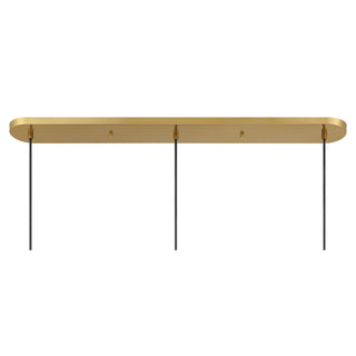3-Light Linear Chandelier in Natural Brass